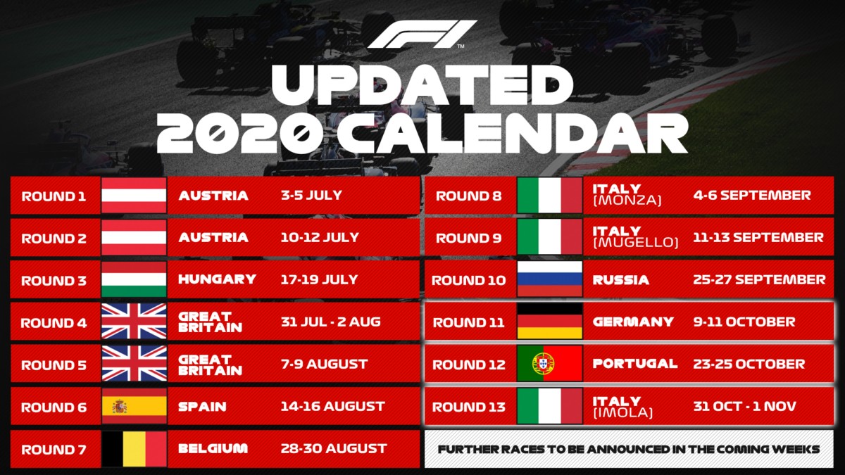 2020 F1 calendar expands to include three more races
