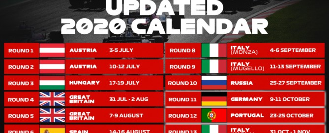 2020 F1 Calendar Expands to 13 Races