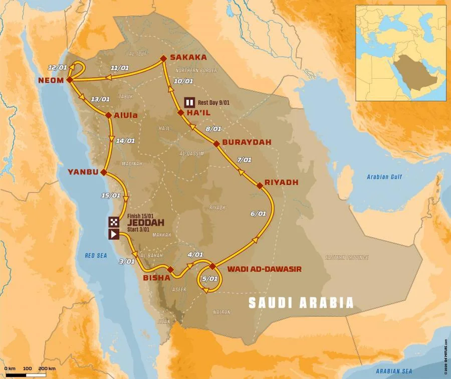 2021 Dakar Rally route
