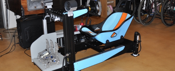 The sim racing motion rig uses Oculus Virtual Reality for the next best thing next to real racing.