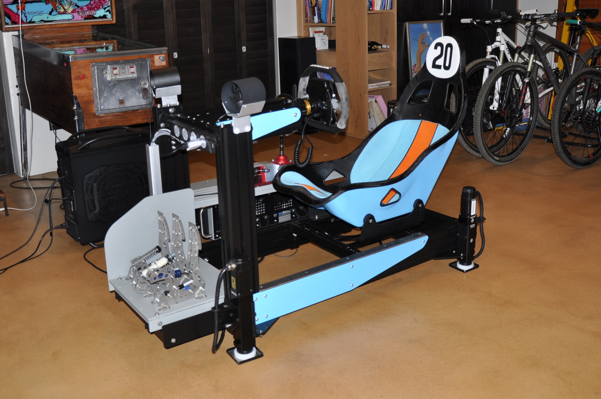 The sim racing motion rig uses Oculus Virtual Reality for the next best thing next to real racing.