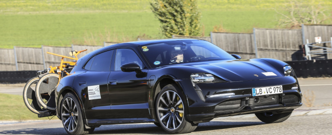 Porsche Taycan Cross Turismo Testing bike rack