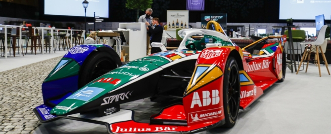 Formula E car in SA colours