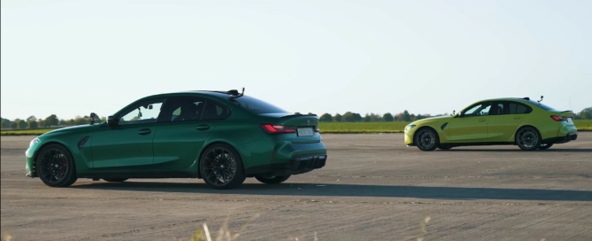 BMW M3 RWD vs AWD drag race