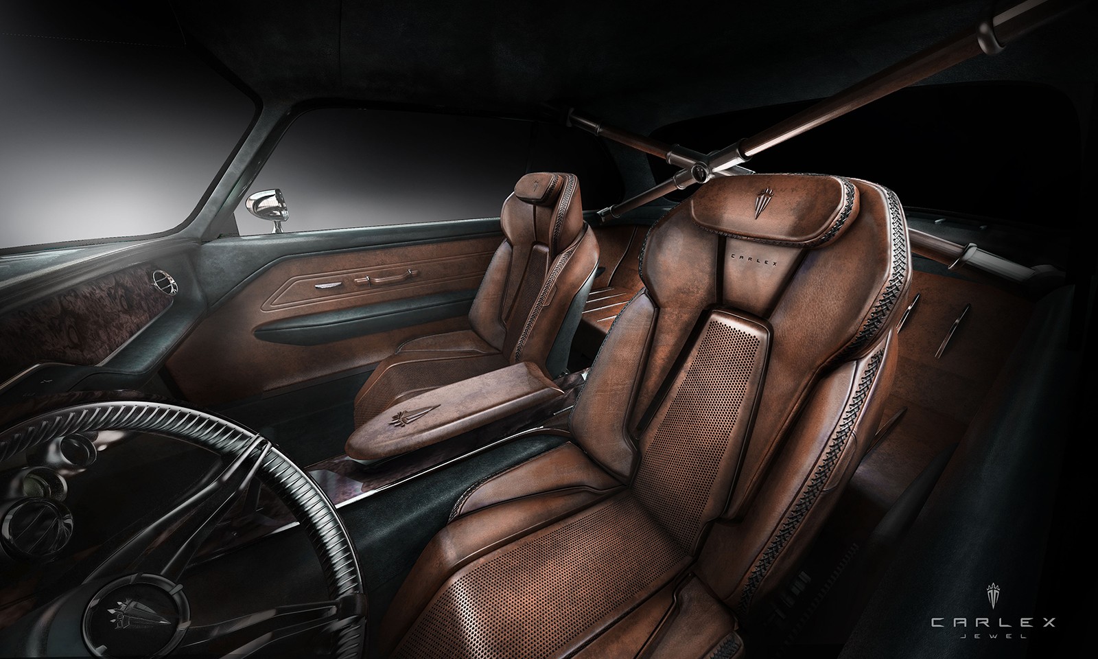 Carlex Design Jaguar XJC custom leather upholstery and trim.