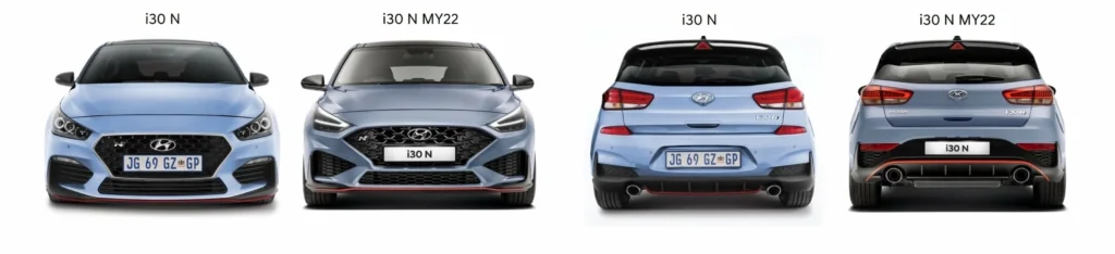 Facelifted Hyundai i30N changes