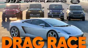 Supercar vs SUV Drag Race [video]