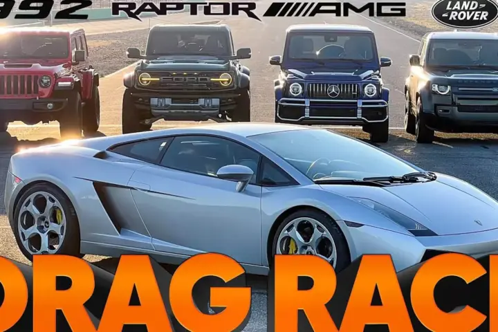 Supercar vs SUV Drag Race [video]