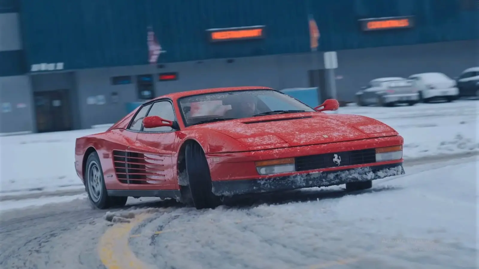 Ferrari Testarossa Drifting In The Snow [video]