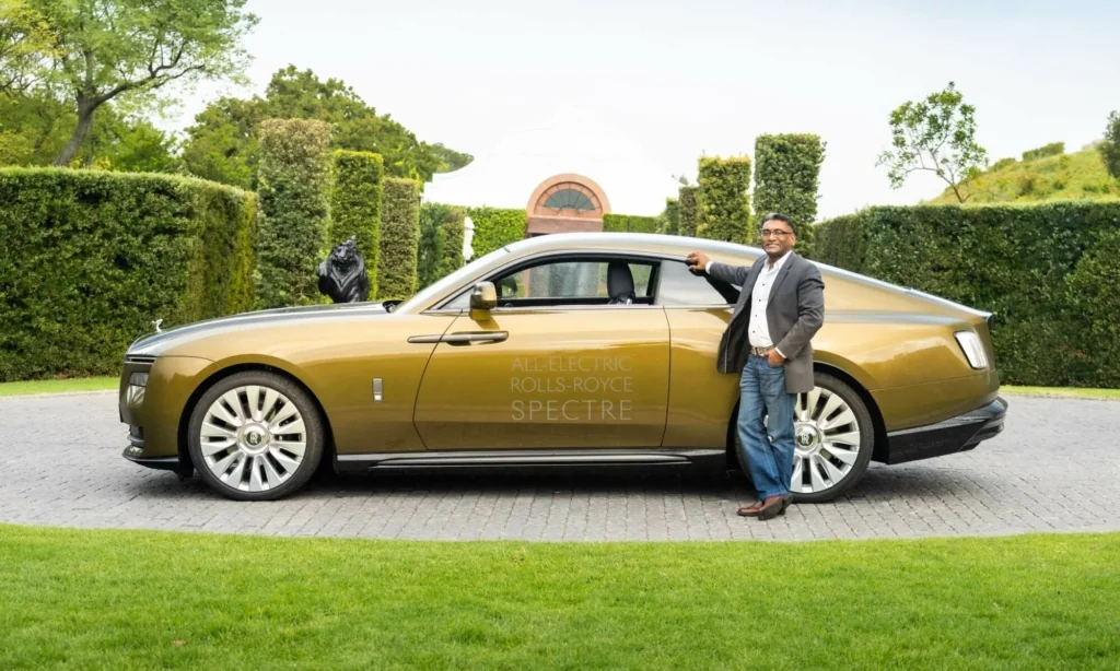 Rolls-Royce Spectre Prototype with editor for scale