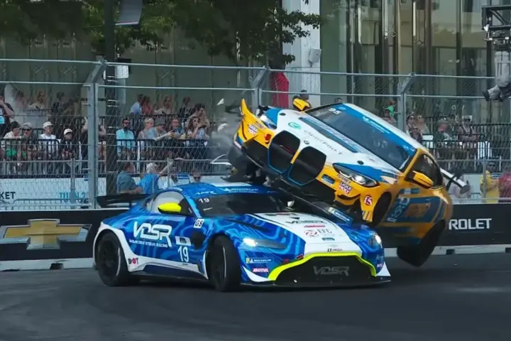 Bizarre IMSA Crash [video]