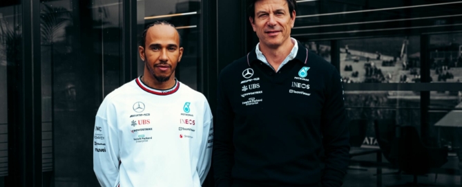 Team Principal CEO Toto Wolff with seven-time World Champion Lewis Hamilton