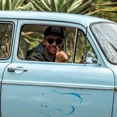 Reuben in his 1969 Volkswagen Type 3 Squareback