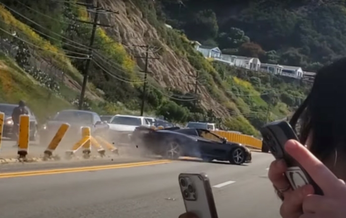 McLaren 650S Spider Crashes Leaving California Car Meet