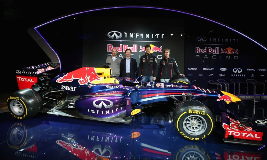 Red Bull RB9 picture here with Adrian Newey and team.