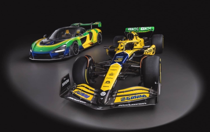 Senna Sempre Liveried F1 and Senna Road Car