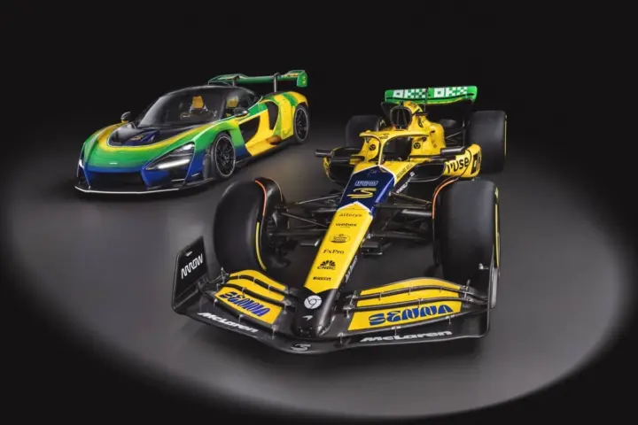 Senna Sempre Liveried F1 and Senna Road Car
