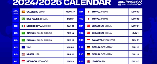 Formula E Season 11 Calendar