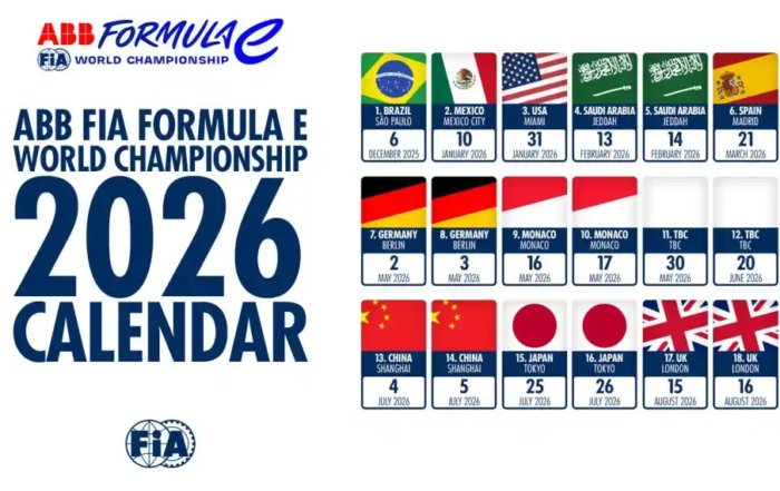 2026 formula e calendar