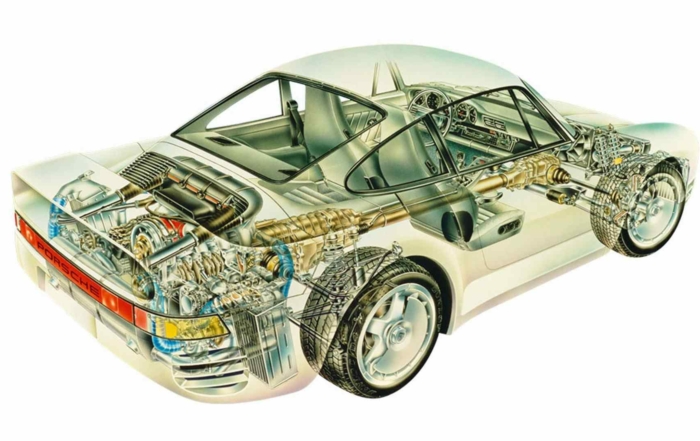 Porsche 959 underpinnings