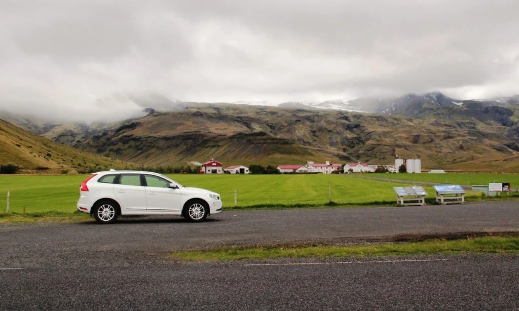 A typical Icelandic town with a big Volcano in the back yard