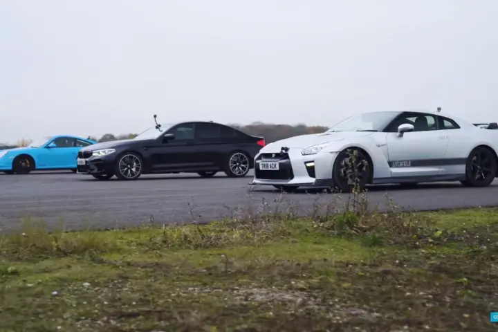 Nissan GT-R vs Porsche Turbo vs BMW M5 Comp AWD Drag Race [video]