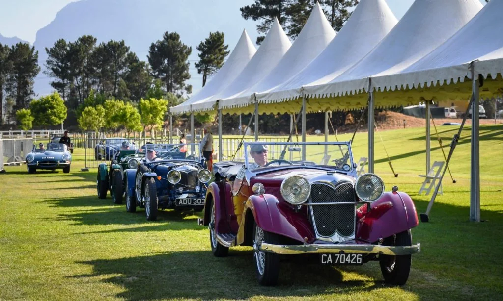 Arriving at the garden party in style