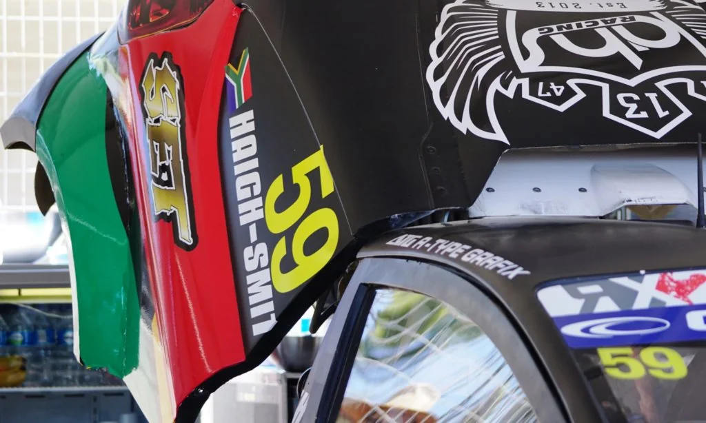 Ashley Haigh-Smith flew the SA flag at the event.