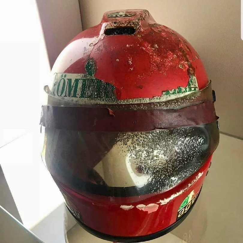 Burnt helmet