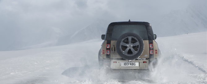The side-hinged tailgate and mounted spare wheel are more Defender traits that have been carried over.