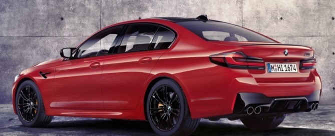 Facelifted BMW M5 rear