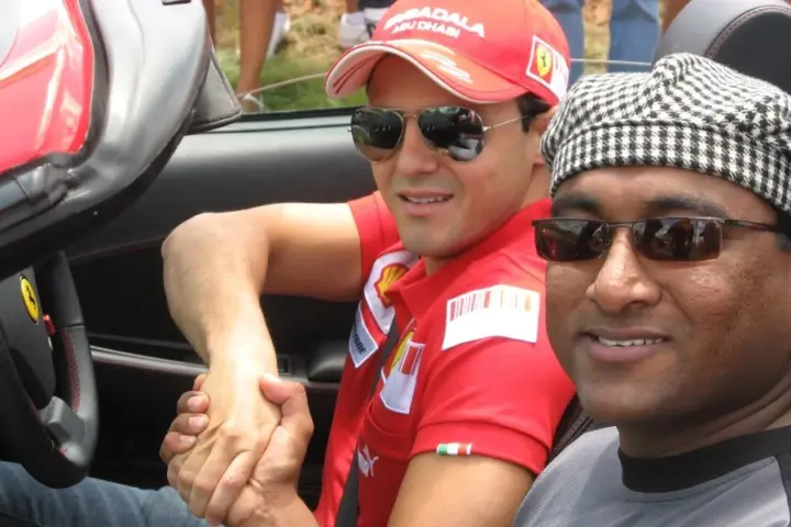 Riding with Felipe Massa