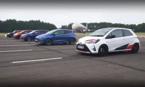 Hot Hatch Drag Race [video]