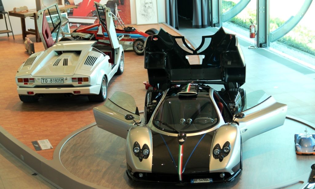 La Nonna with a Countach, a car he worked on when employed by Lamborghini