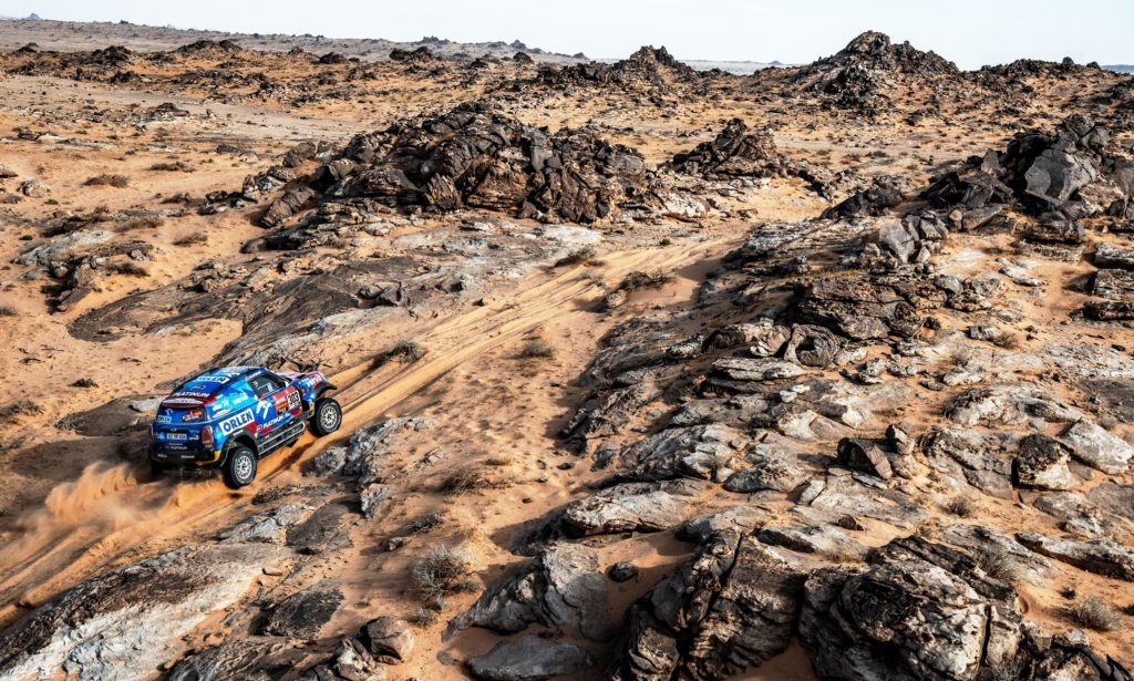 Jakub Przygonski and Timo Gottschalk in the Mini John Cooper Works Rally by Orlen X-Raid Team during Stage 4 of the Dakar 2020 (Photo Charly Lopez for ASO)