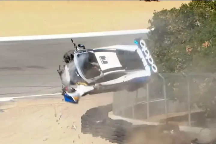 Lamborghini Trofeo Crash at Laguna Seca [video]