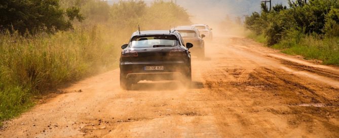 Macan trying out the unpaved roads of SA