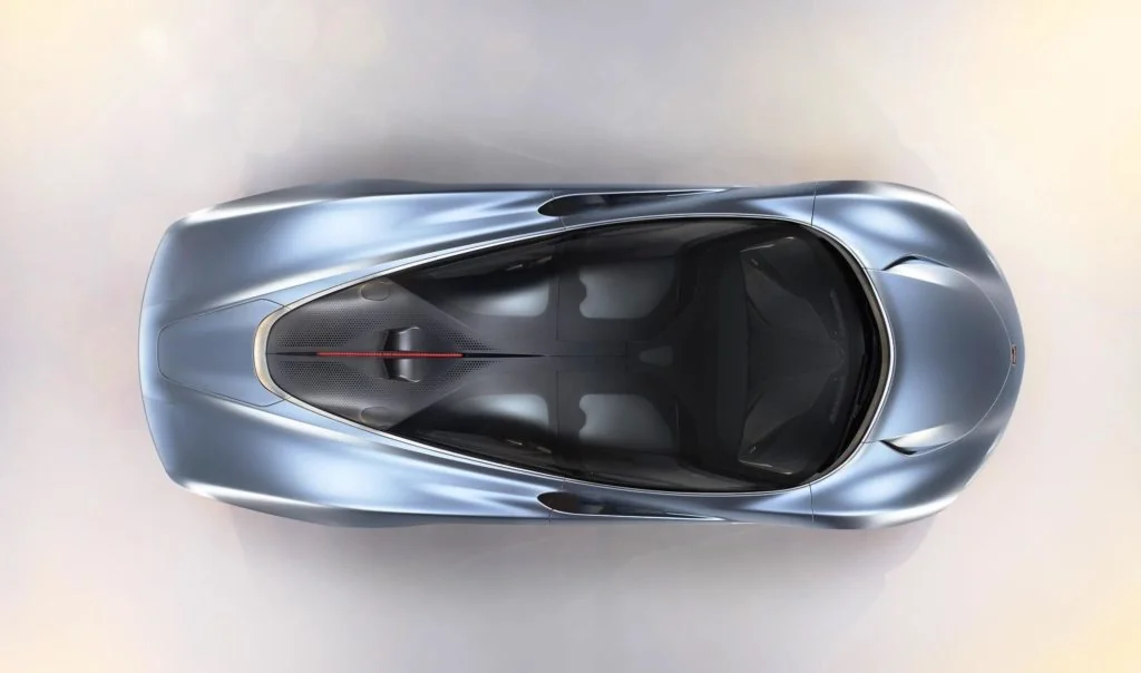 McLaren Speedtail hypercar overhead view