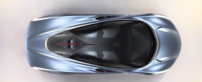 McLaren Speedtail hypercar overhead view