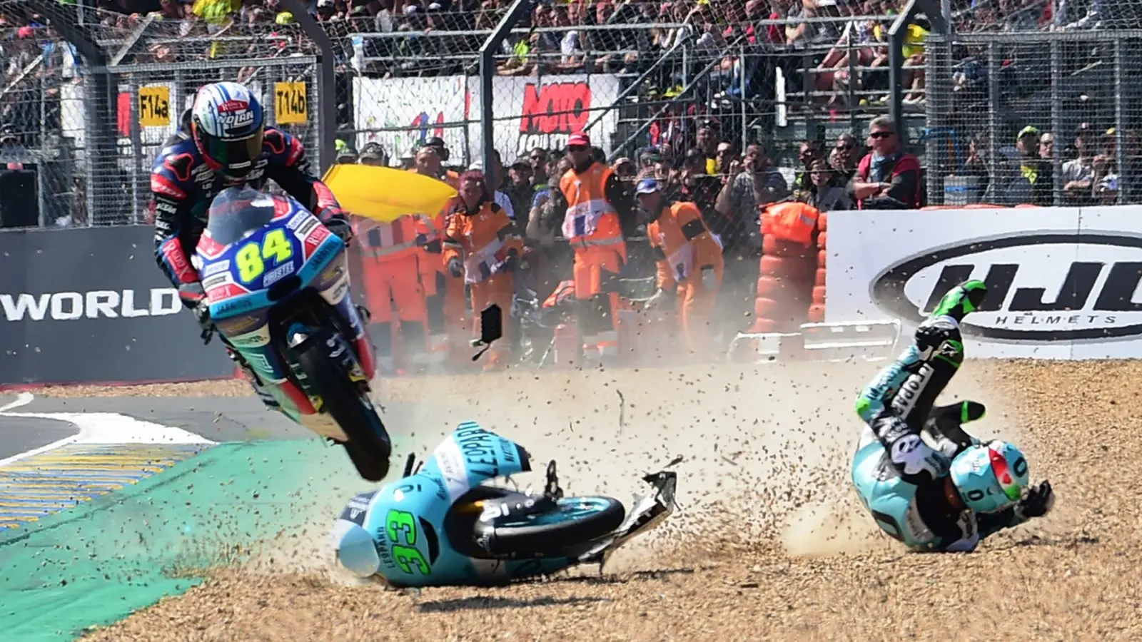 Incredible Moto3 save [video]