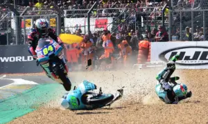 Incredible Moto3 save [video]