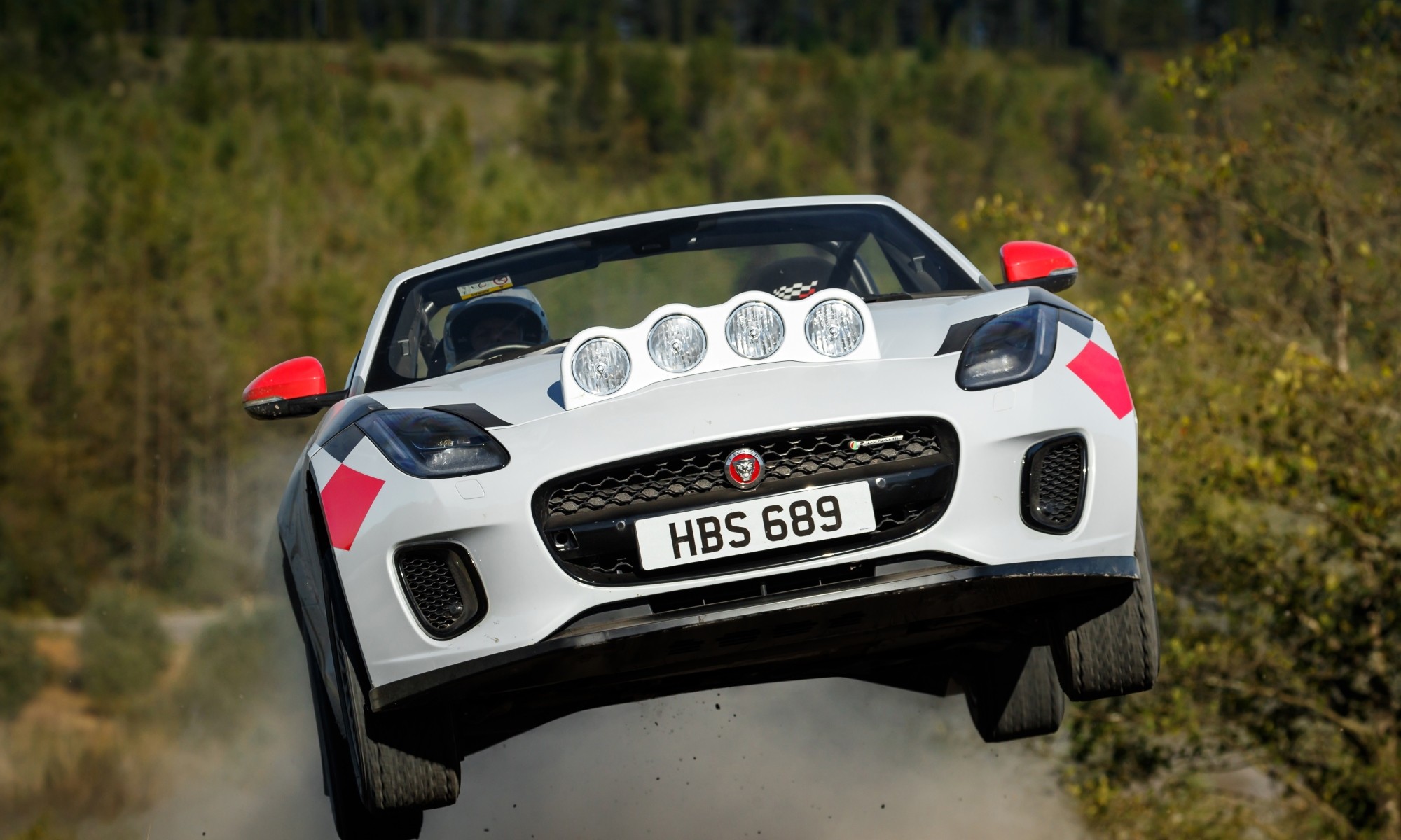 Not every day you see a Jaguar F-Type flying