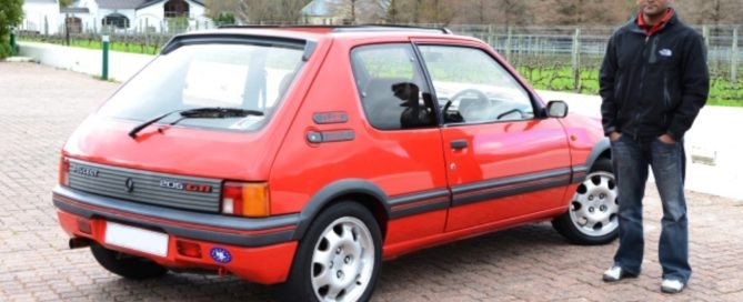 Peugeot 205 GTi with writer