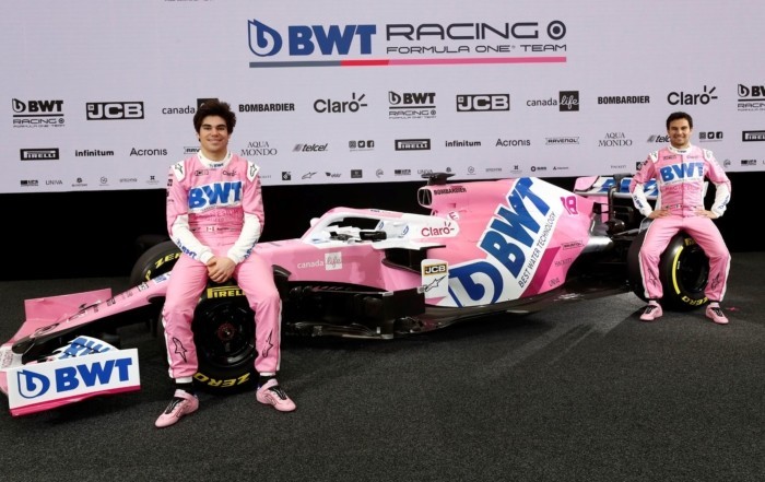 Racing Point drivers Lance Stroll and Sergio Perez
