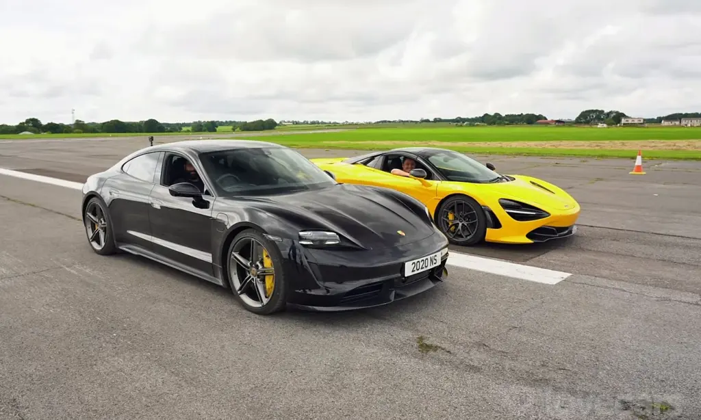 Taycan Turbo S vs McLaren 720S Spider Drag Race [video]