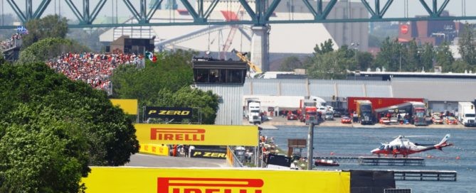 The Canadian Grand Prix circuit sits in a waterway.