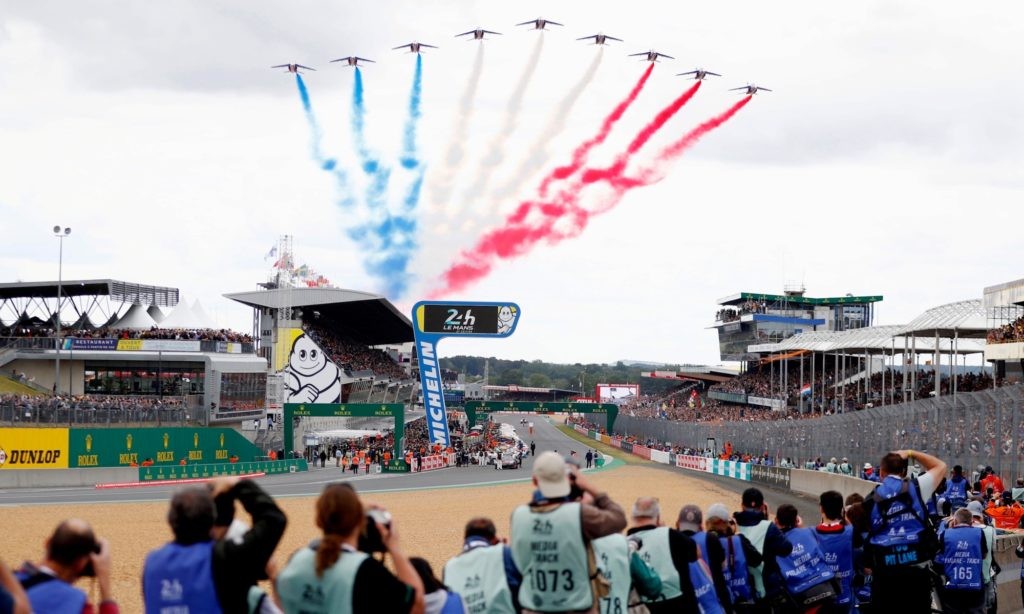 The French Air Force formed the Tri Colore ahead of the start