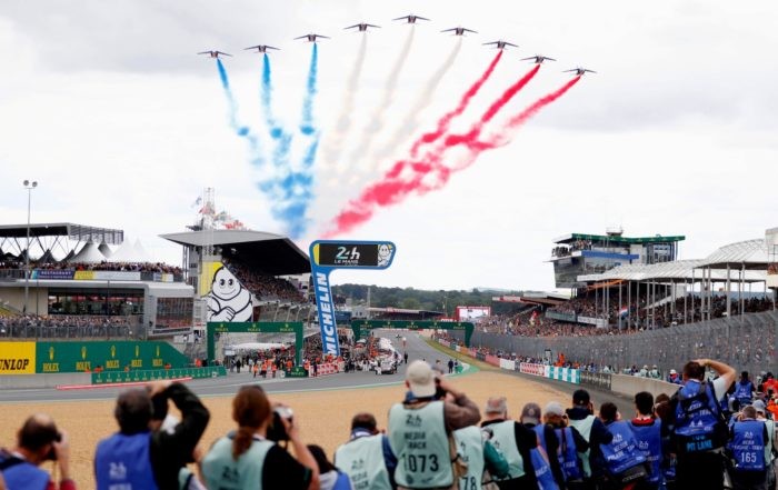 The French Air Force formed the Tri Colore ahead of the start