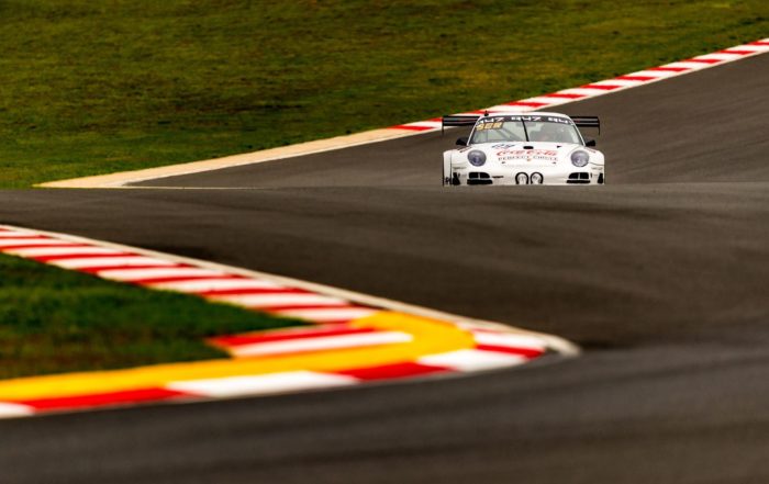 The Team Perfect Circle Porsche negotiates the lowest part of the track (image by David Marchio)