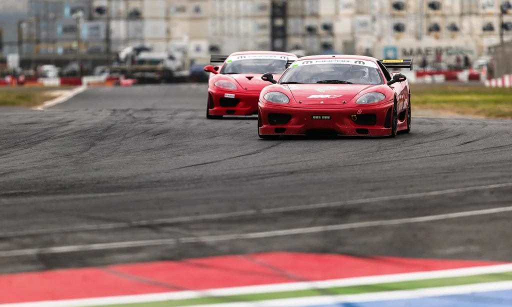 The pair of Stradale Motorsport Ferrari 360 Challenge cars ran in close proximity for much of the race.